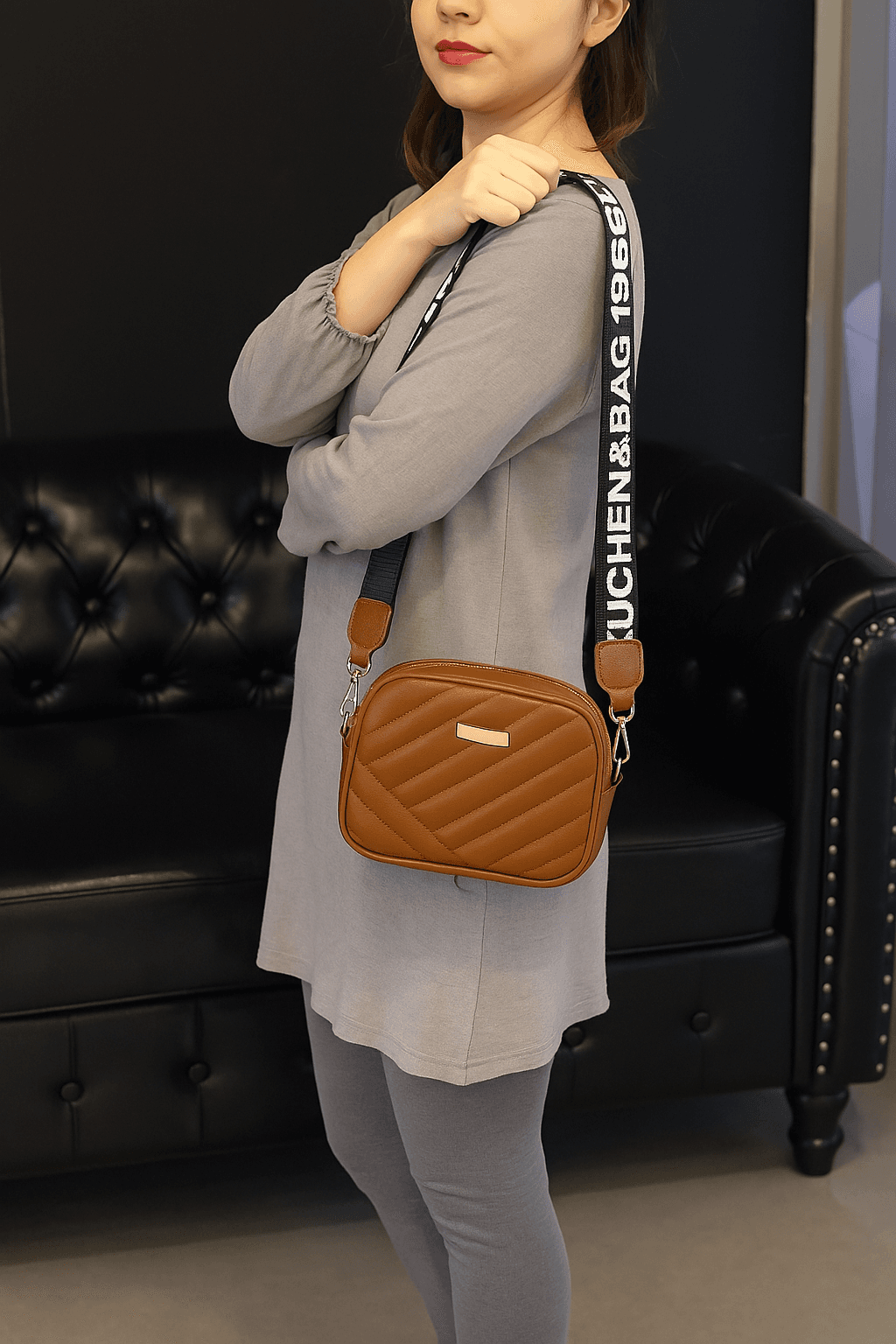 Handbag for girls - Bags for girls - Leather Bag for women mini Avaliable colors: black, white, mehroon, pink and brown - Image 3