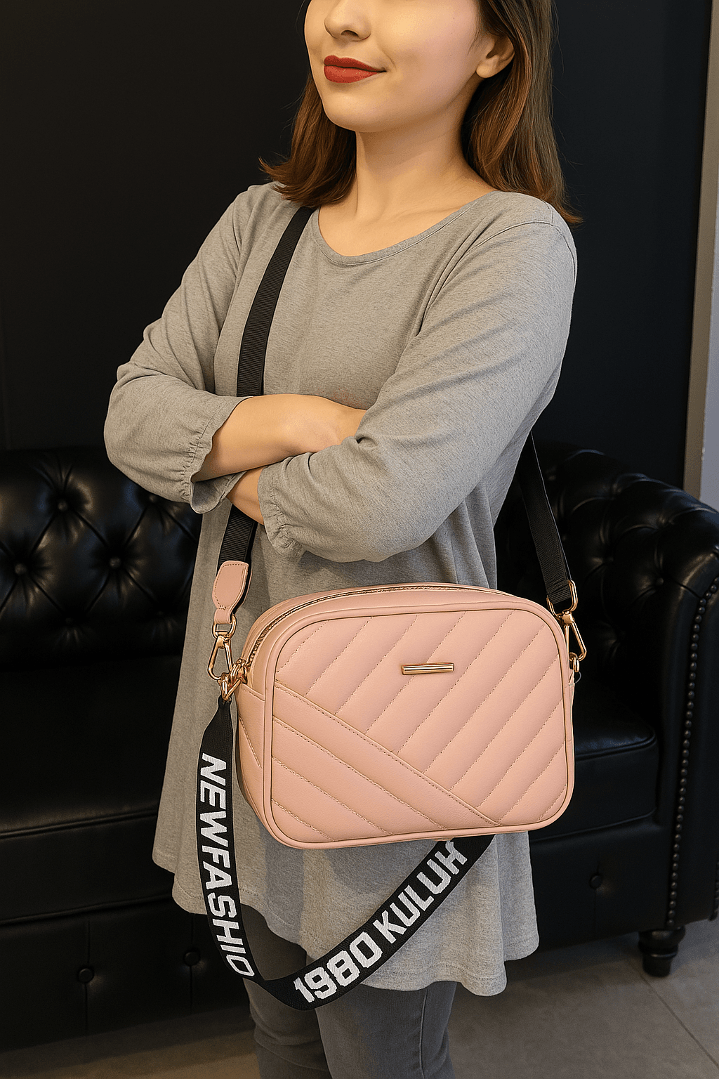 Handbag for girls - Bags for girls - Leather Bag for women mini Avaliable colors: black, white, mehroon, pink and brown - Image 4