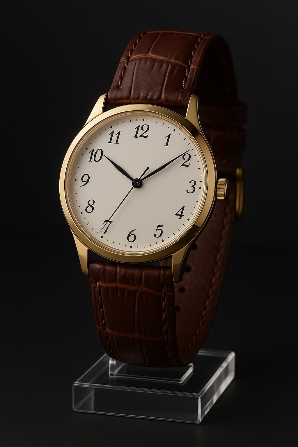 ✨ Royal Heritage™ Gold Dial Watch with Classic Brown Leather Strap – Timeless Luxury for Men - Image 13