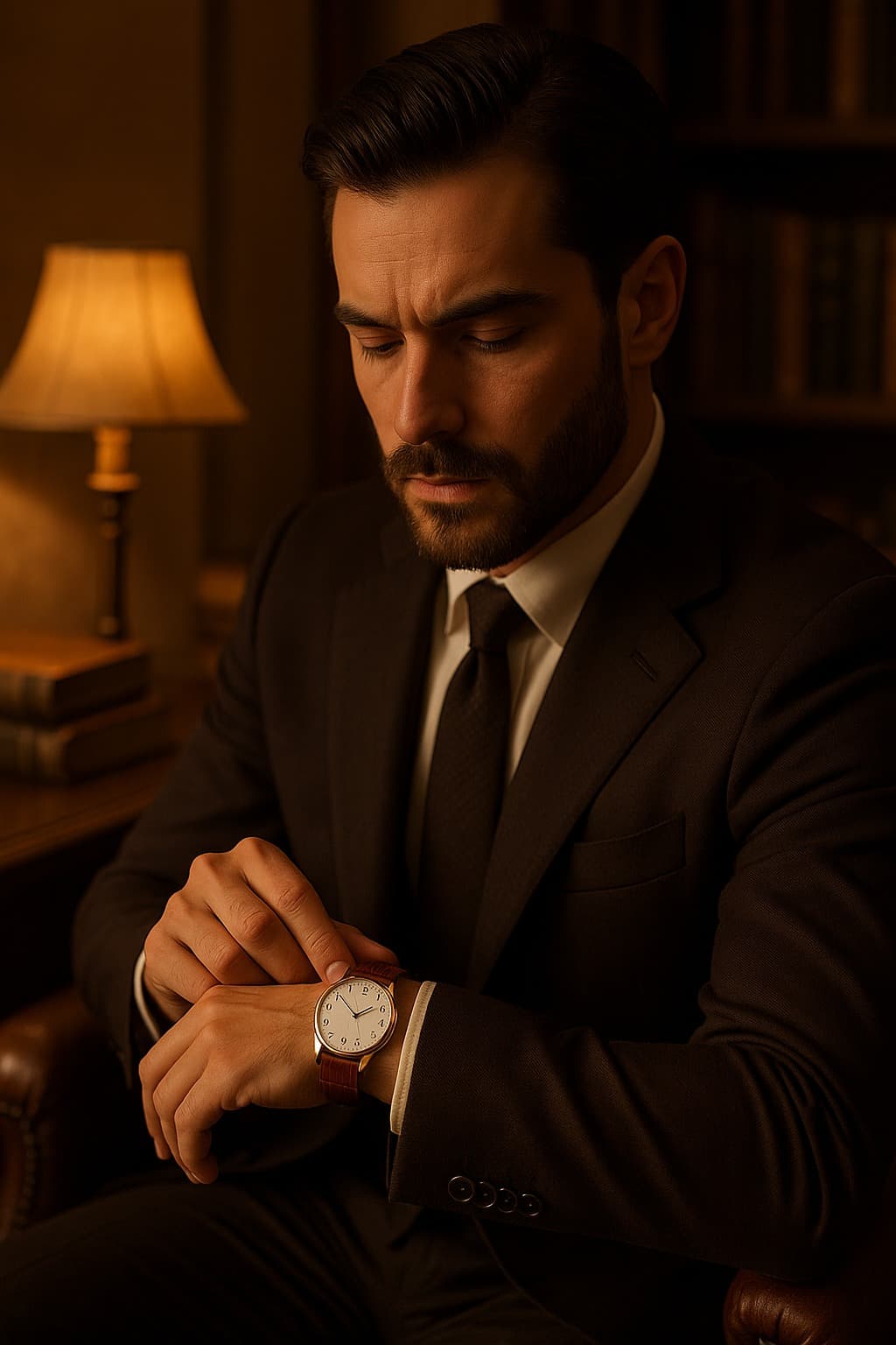 ✨ Royal Heritage™ Gold Dial Watch with Classic Brown Leather Strap – Timeless Luxury for Men - Image 9