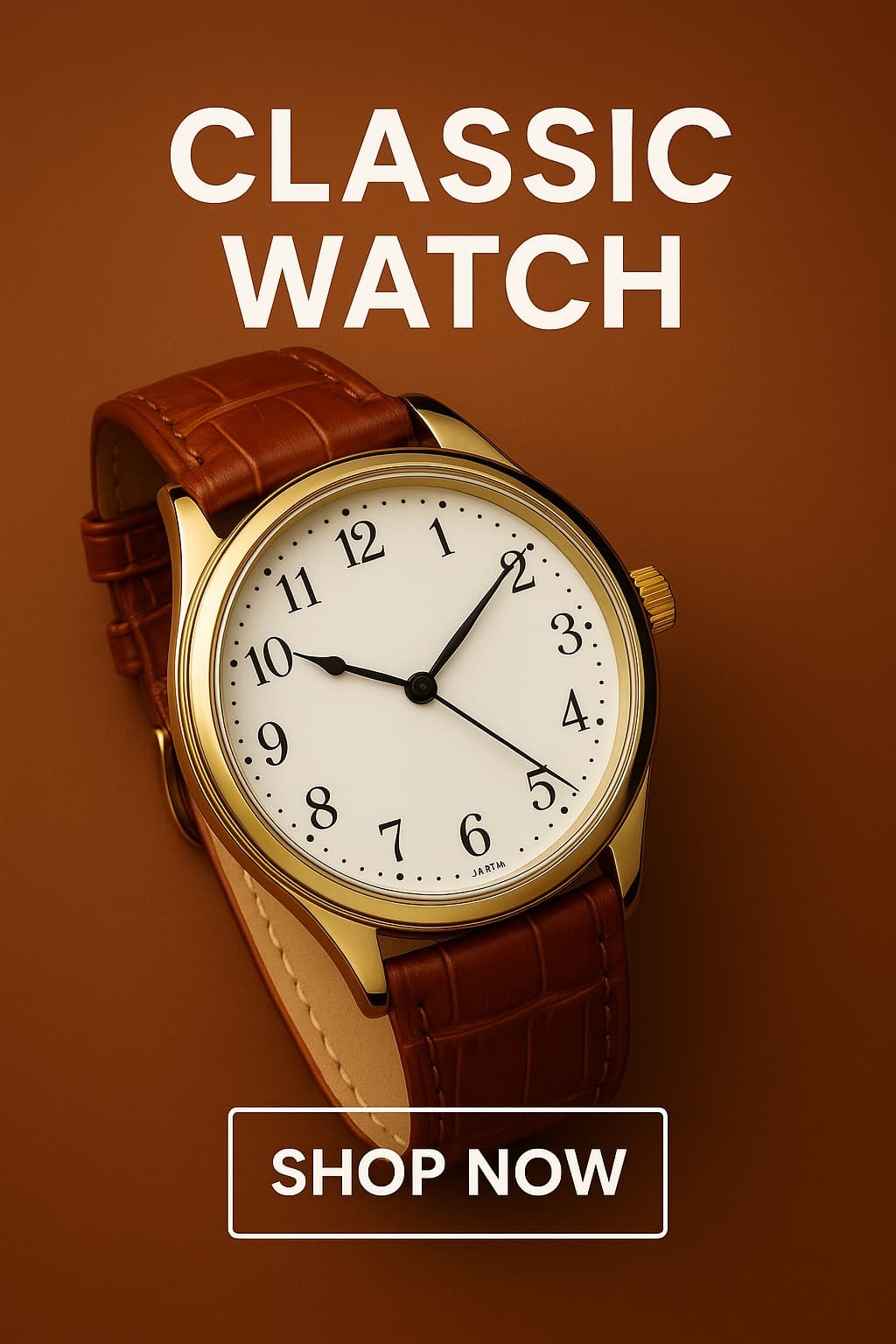 ✨ Royal Heritage™ Gold Dial Watch with Classic Brown Leather Strap – Timeless Luxury for Men - Image 5