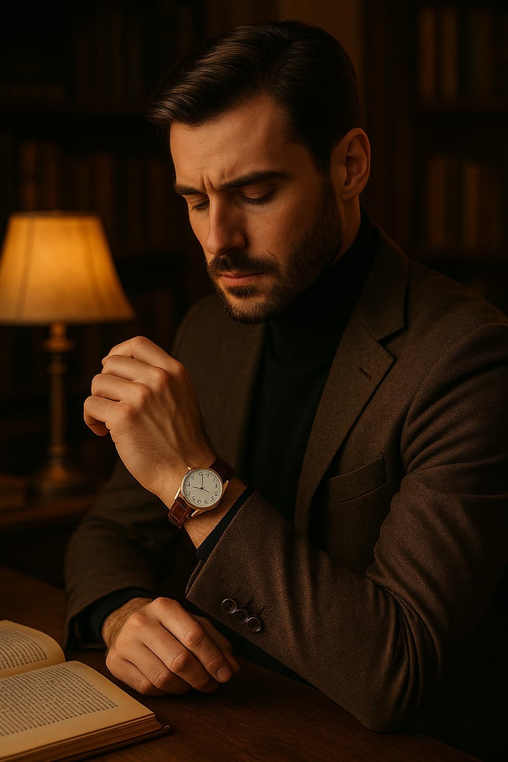 ✨ Royal Heritage™ Gold Dial Watch with Classic Brown Leather Strap – Timeless Luxury for Men - Image 6