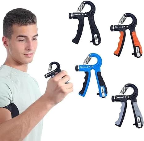 Portable adjustable hand gripper featuring 5–60 kg resistance and built-in mechanical counter. Non-slip R‑shape ergonomic design to strengthen fingers, wrist & forearm. Ideal for home, gym, rehab, or office stress relief.🔥 - Image 4
