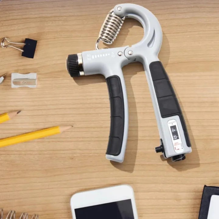 Portable adjustable hand gripper featuring 5–60 kg resistance and built-in mechanical counter. Non-slip R‑shape ergonomic design to strengthen fingers, wrist & forearm. Ideal for home, gym, rehab, or office stress relief.🔥 - Image 11