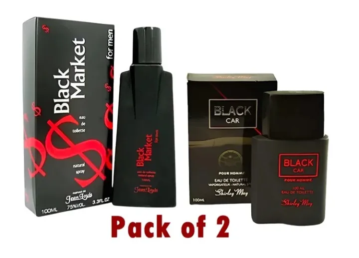 Pack of 2 perfumes black car and black market best for gift 100 ml each - Image 2