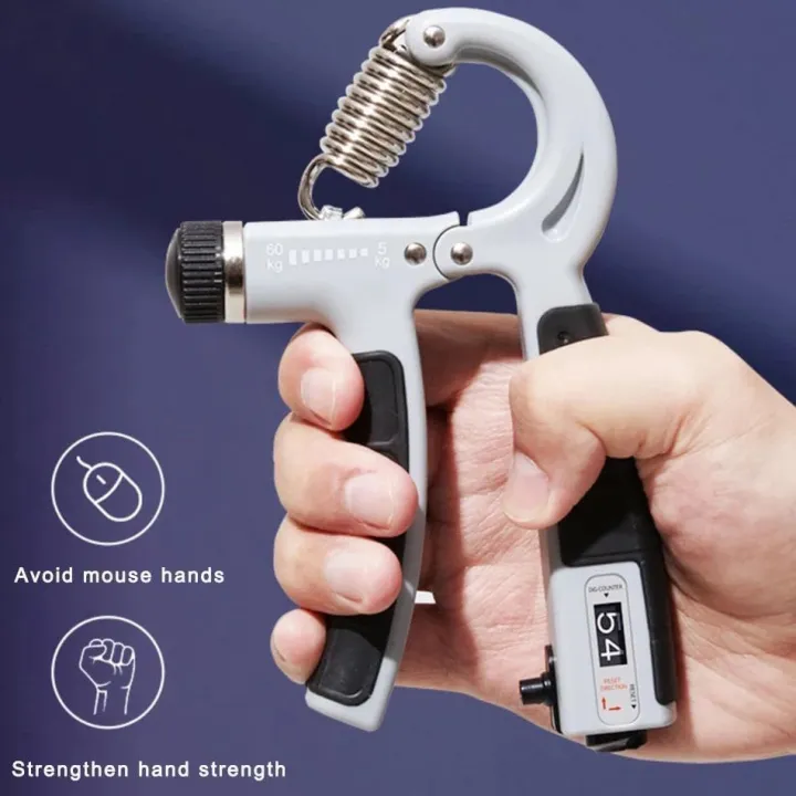 Portable adjustable hand gripper featuring 5–60 kg resistance and built-in mechanical counter. Non-slip R‑shape ergonomic design to strengthen fingers, wrist & forearm. Ideal for home, gym, rehab, or office stress relief.🔥 - Image 3
