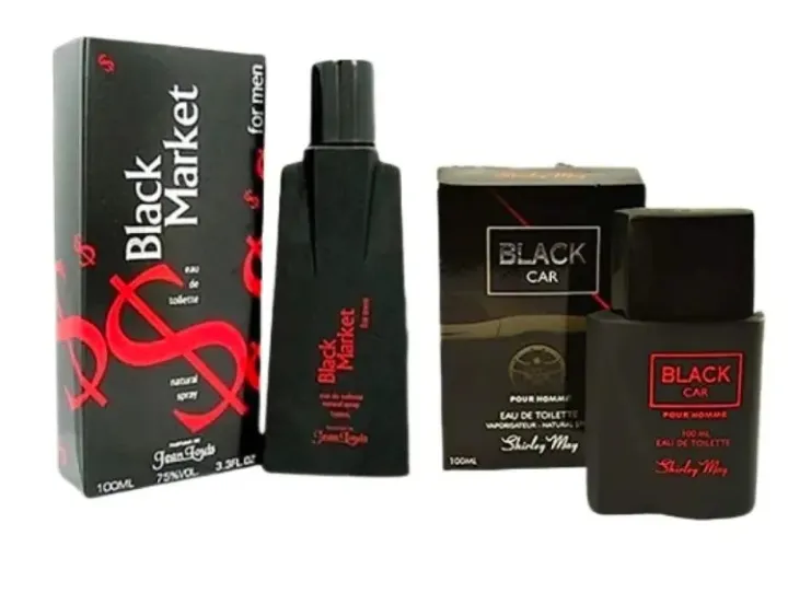 Pack of 2 perfumes black car and black market best for gift 100 ml each